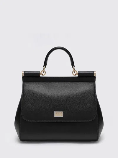 Dolce & Gabbana Black Handbag With Adjustable And Removable Shoulder Strap And Logo Plaque On The Front In Grained L