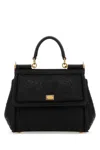 Dolce & Gabbana Medium Sicily Embroidered Top Handle Bag In Black