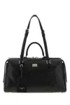 Dolce & Gabbana Calf Leather Shoulder Bag Vittoria Model In Black