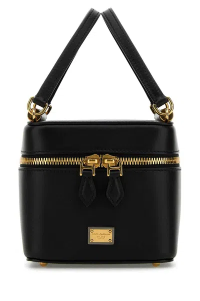 Dolce & Gabbana Sicily Cube Mini Leather Handbag 12.5 Cm X 11 Cm X 12.5 Cm In Black
