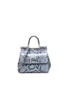Dolce & Gabbana Multicolor Python Mini Sicily Handbag In Blue