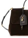 Dolce & Gabbana Brown Handbag With Removable Shoulder Strap And Padlock Charm On The Front In Suede Woman In Brown