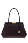 Dolce & Gabbana Aubergine Leather Everyday Marlene Shoulder Bag In Brown