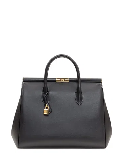 Dolce & Gabbana Handcrafted Mini Shoulder Bag In Black