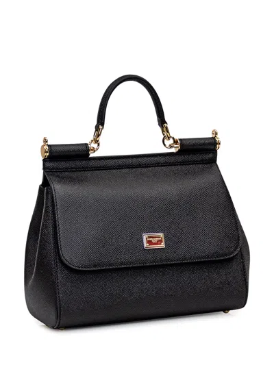 Dolce & Gabbana Handheld Mini Tote Bag With Artistic Handle In Nero