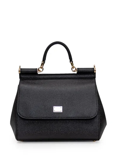 Dolce & Gabbana Handheld Mini Tote Bag With Artistic Handle In Black