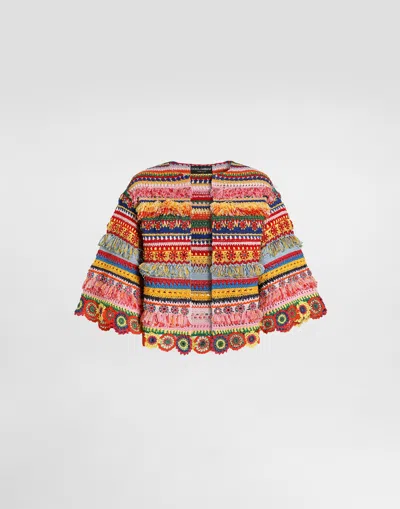 Dolce & Gabbana Handmade Knit Jacket In Multicolor