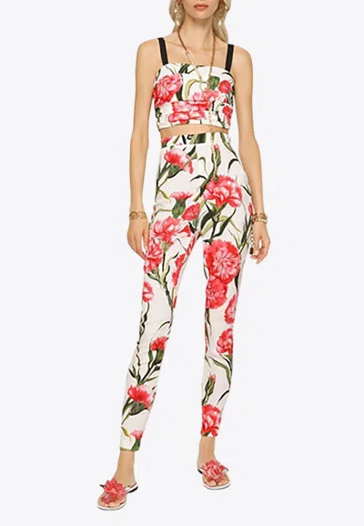 Dolce & Gabbana Happy Garden Cropped Top In Multicolor
