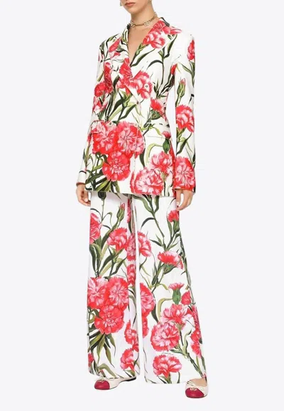 Dolce & Gabbana Happy Garden Double-breasted Blazer In Multicolor