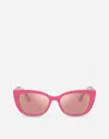 Dolce & Gabbana Happy Garden Sunglasses In Pink On Flowers Print