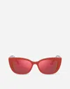 Dolce & Gabbana Happy Garden Sunglasses In Red On Flowers Print
