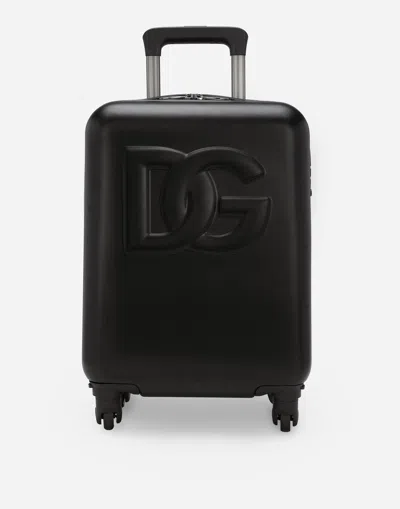 Dolce & Gabbana Hard Case Trolley With Dg Logo In Black