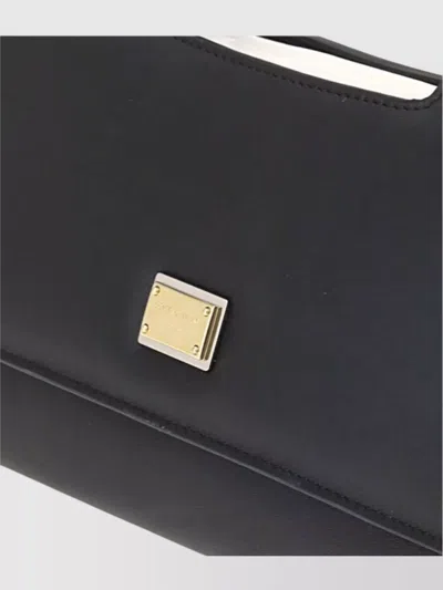 Dolce & Gabbana Hardware Rectangular Clutch Bag In Black