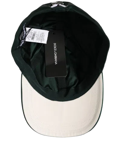 Dolce & Gabbana Men Deep Green Cotton Baseball Cap 6 Panels Hat