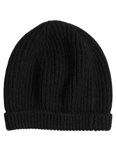 Dolce & Gabbana Men Black Wool Knitted Winter Beanie Capello One Size Hat