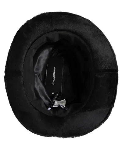 Dolce & Gabbana Men Black Classic Wide Brim Fedora Capello Hat In Brown