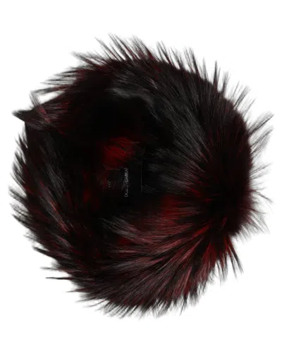 Dolce & Gabbana Hat9999 Fox Mink Fur Bucket Hat In Red