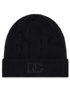 Dolce & Gabbana Logo-embroidered Ribbed-knit Beanie In Blue