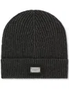 Dolce & Gabbana Cashmere And Wool Hat With Branded Tag In Grey