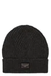 Dolce & Gabbana Ribbed Knit Beanie In Grey
