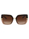 Dolce & Gabbana Havana On Transparent Brown Acetate Sunglasses In Brown