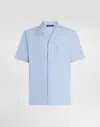 Dolce & Gabbana Dolce&gabbana Logo Embroidered Camp Shirt In Blue
