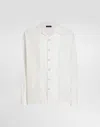 Dolce & Gabbana Linen Canvas Bowling Shirt In White