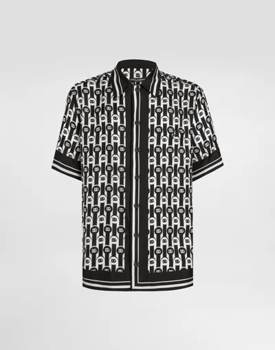 DOLCE & GABBANA HAWAII PRINTED SILK TWILL SHIRT