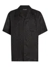 Dolce & Gabbana Jacquard Logo Hawaii Shirt In Black