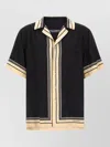 Dolce & Gabbana Men Hawaii Shirt With Logo And Striped Print In Brown