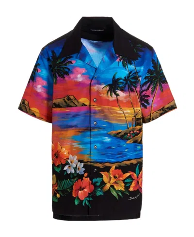 DOLCE & GABBANA DOLCE  GABBANA HAWAII GRAPHIC PRINTED SHIRT