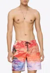 Dolce & Gabbana Beach-print Swim Shorts In Multicolor