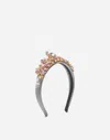 Dolce & Gabbana Headband With All Over Jewellery Application In White