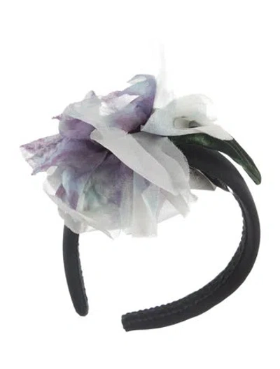 Pre-owned Dolce & Gabbana Headband With Flower In Black