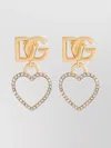 Dolce & Gabbana Dg Logo And Heart Stud Earrings In Gold