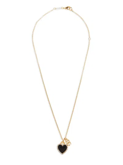 Dolce & Gabbana Heart And Logo Pendant Necklace In Gold