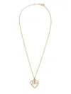 Dolce & Gabbana Heart And Logo Rhinestones Pendant Necklace Accessories In Gold