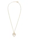 Dolce & Gabbana Heart And Logo Rhinestones Pendant Necklace Accessories In Gold