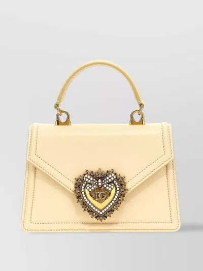 Dolce & Gabbana Heart Detail Chain Strap Top Handle In White