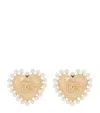 Dolce & Gabbana Heart Earrings With Beaded Detailing