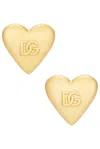 Dolce & Gabbana Heart-shaped Earrings With Dg Logo In Oro