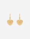 Dolce & Gabbana Heart Drop Earrings With Dg Logo In Gold