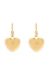 Dolce & Gabbana Dg Logo Heart Drop Earrings In Gold