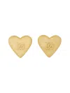 Dolce & Gabbana Heart-shaped Earrings With Dg Logo In Gold