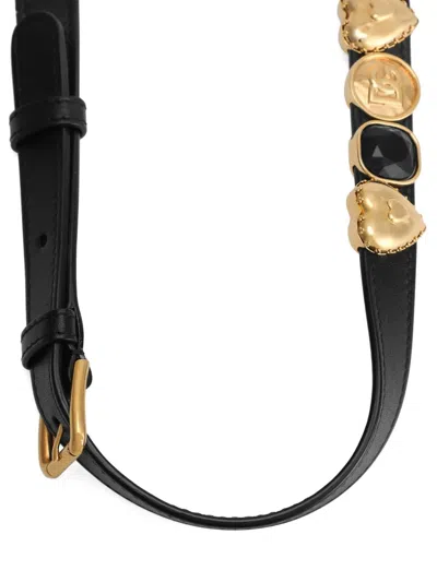 Dolce & Gabbana Heart-motif Embellished Shoulder Strap In Black
