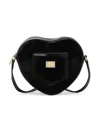 Dolce & Gabbana Heart Patent Leather Shoulder Bag In Black