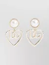 Dolce & Gabbana Stylish Brass & Plexiglass Earrings Clips In White