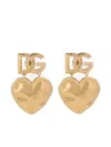 Dolce & Gabbana Drop Earrings With Hearts And Dg Logo