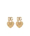 Dolce & Gabbana Drop Earrings With Hearts And Dg Logo In Yellow