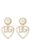 DOLCE & GABBANA DOLCE & GABBANA HEART PENDANT LOGO EARRINGS